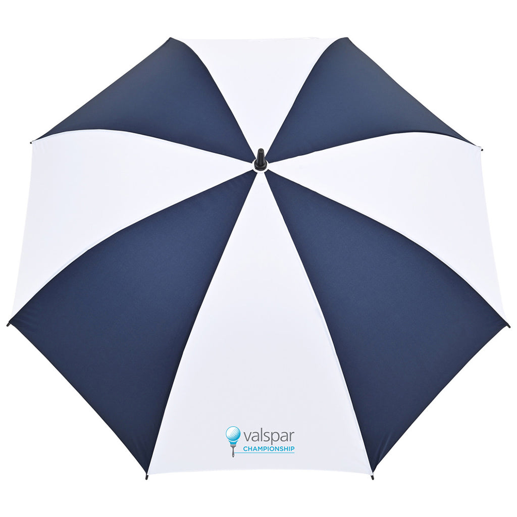 Elements Navy/White 60" Recycled Auto Open Golf Umbrella