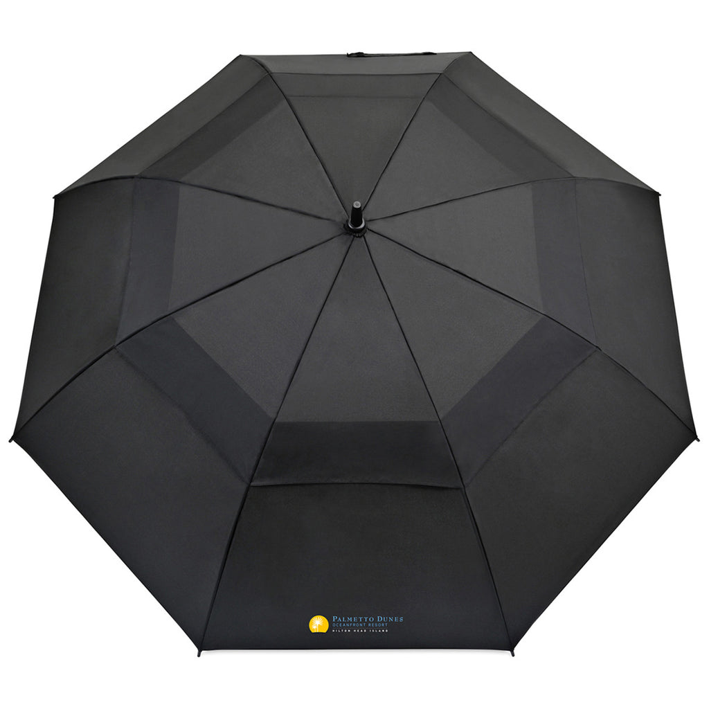 Elements Black 60" Recycled Auto Open Double Canopy Golf Umbrella