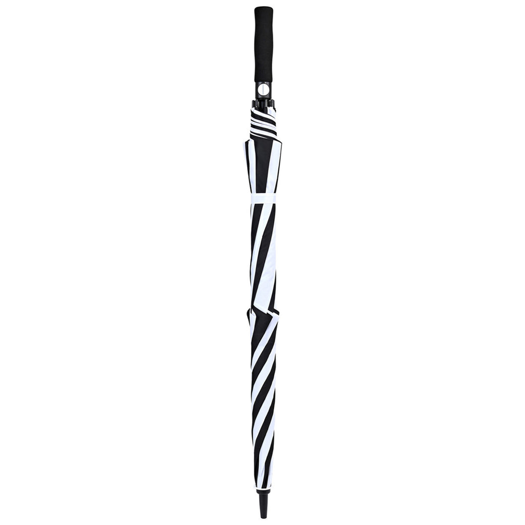 Elements Black/White 60" Recycled Auto Open Double Canopy Golf Umbrella