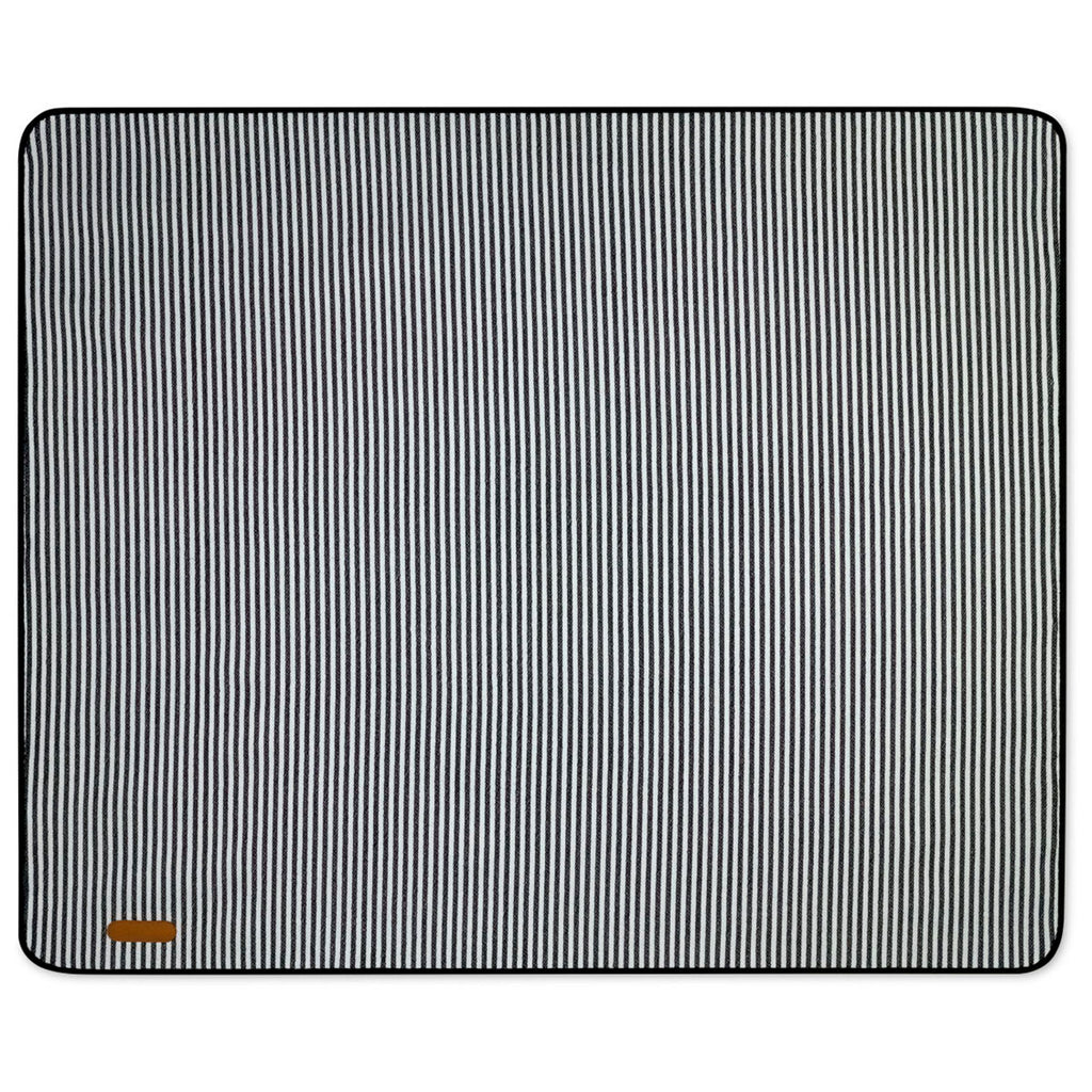 Gemline Black & White Stripes Life's a Picnic Roll-Up Blanket