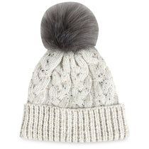 Ahead Oatmeal Speckle Pom Knit Hat