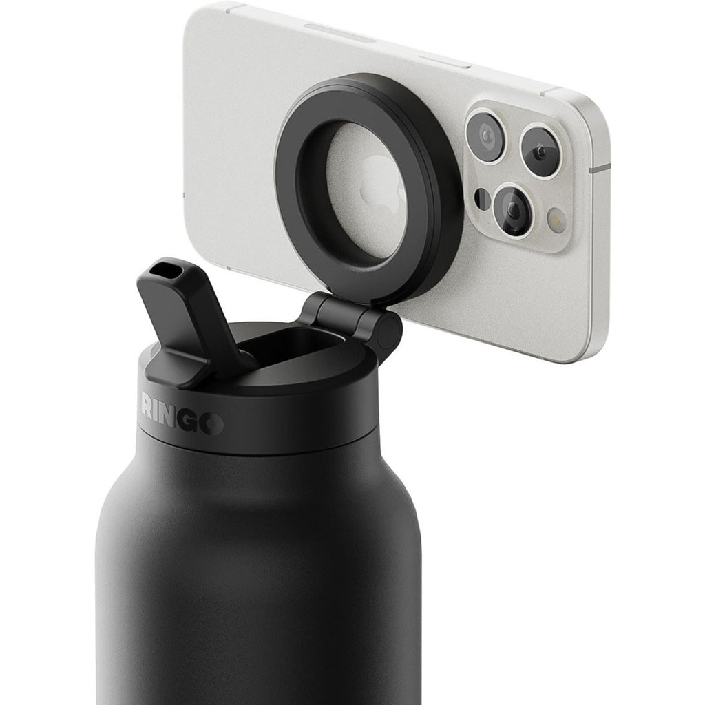 RINGO Black Pro Water Bottle with Magnetic Booster Ring - 24 Oz.