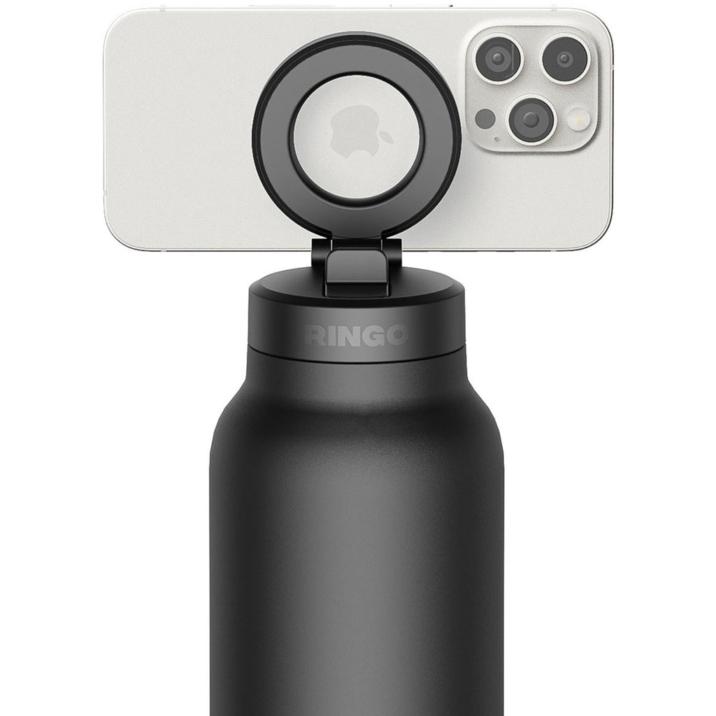 RINGO Black Pro Water Bottle with Magnetic Booster Ring - 24 Oz.