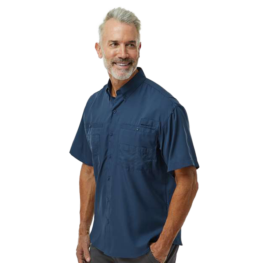 Paragon Men's Navy Hatteras Performance Short Sleeve Fishing Shirt