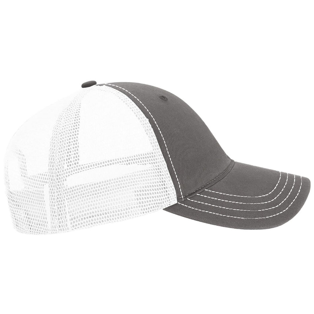 Richardson Charcoal/White Garment Washed Trucker
