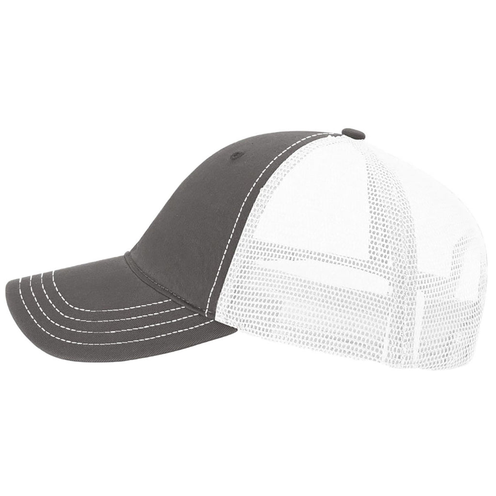 Richardson Charcoal/White Garment Washed Trucker