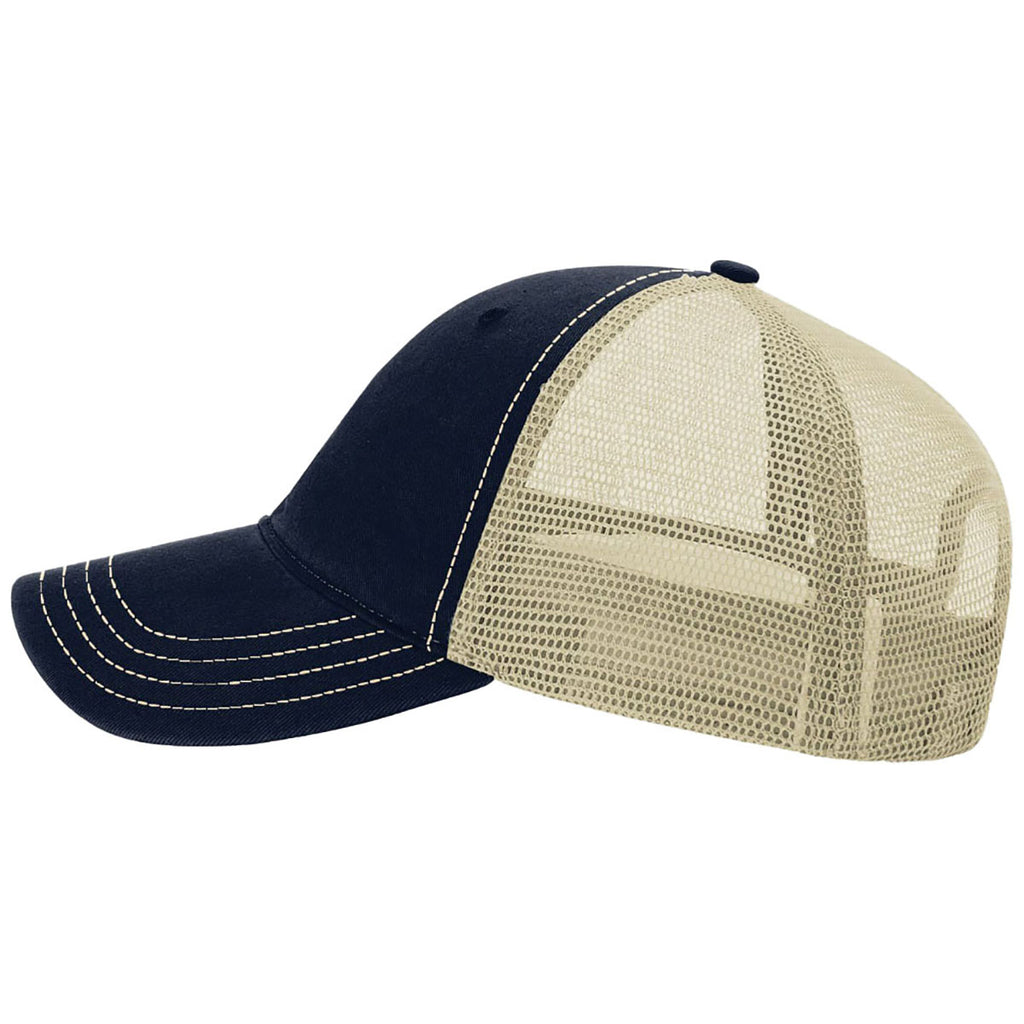 Richardson Navy/Khaki Garment Washed Trucker