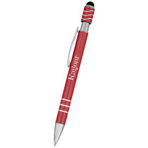 Hit Metallic Red Spin Top Pen With Stylus