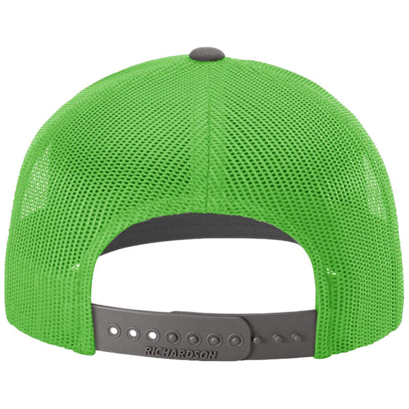 Richardson Charcoal/Neon Green Trucker Cap