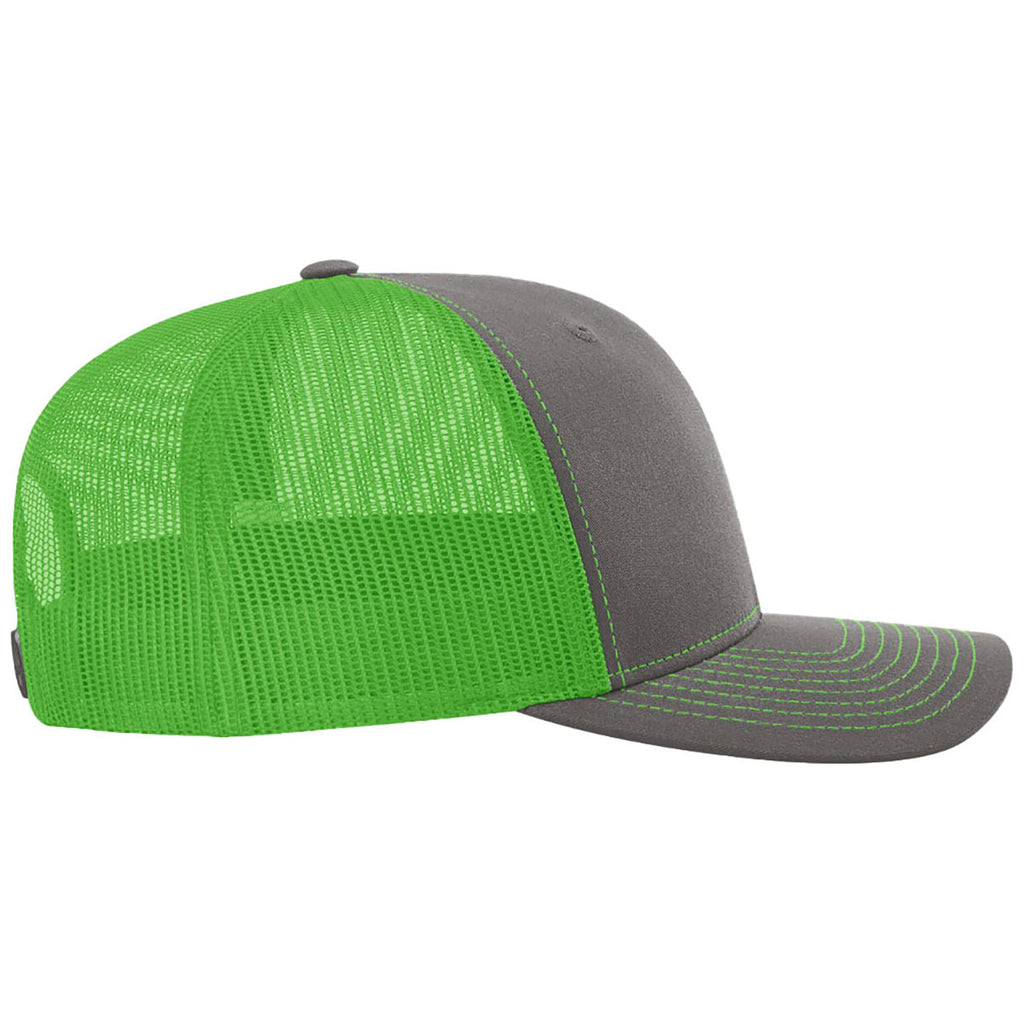 Richardson Charcoal/Neon Green Trucker Cap