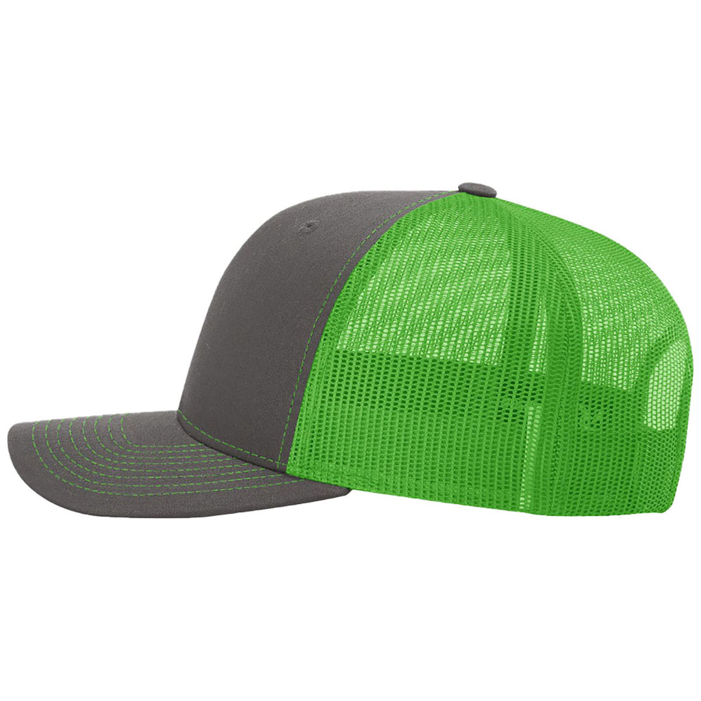 Richardson Charcoal/Neon Green Trucker Cap