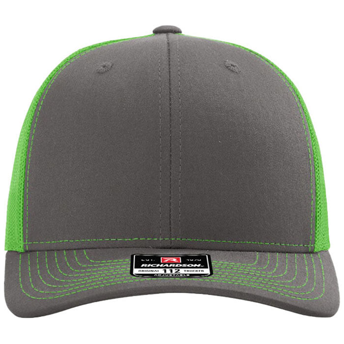 Richardson Charcoal/Neon Green Trucker Cap