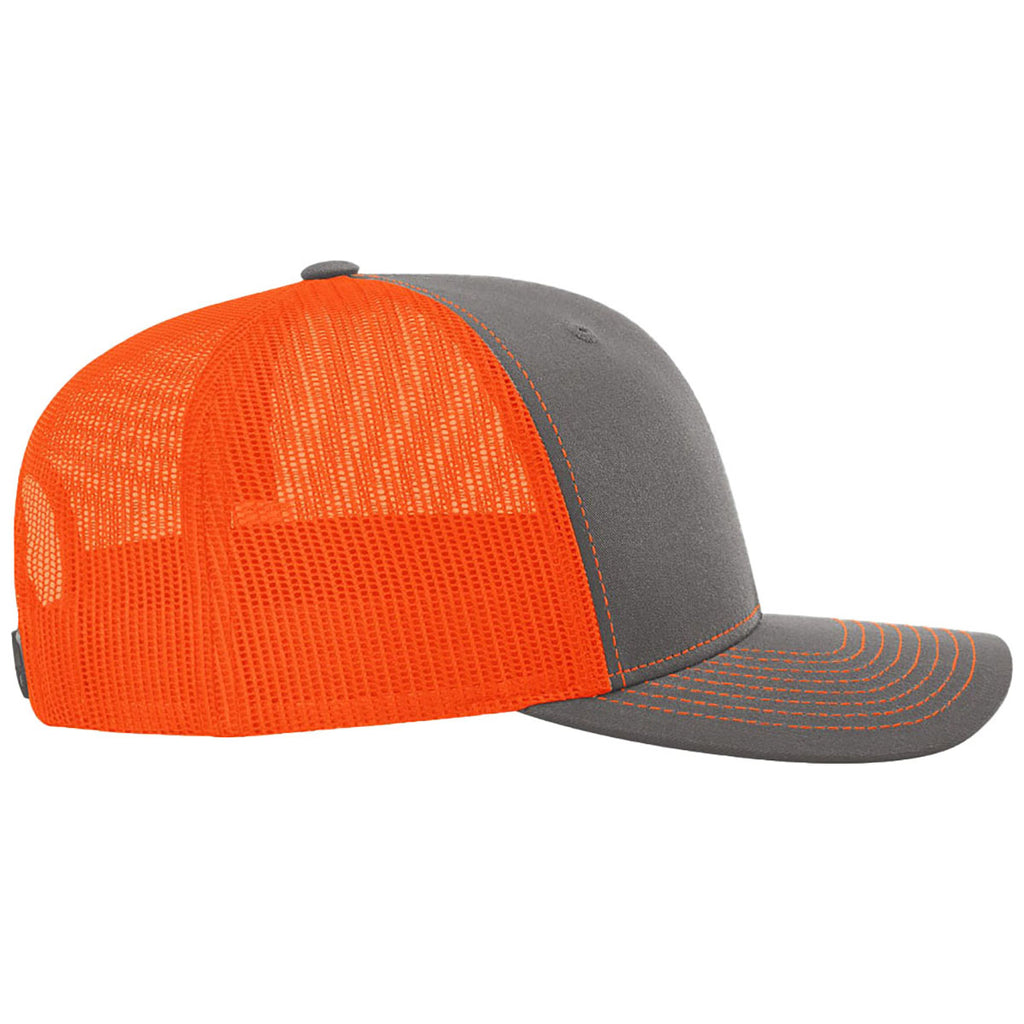 Richardson Charcoal/Neon Orange Trucker Cap