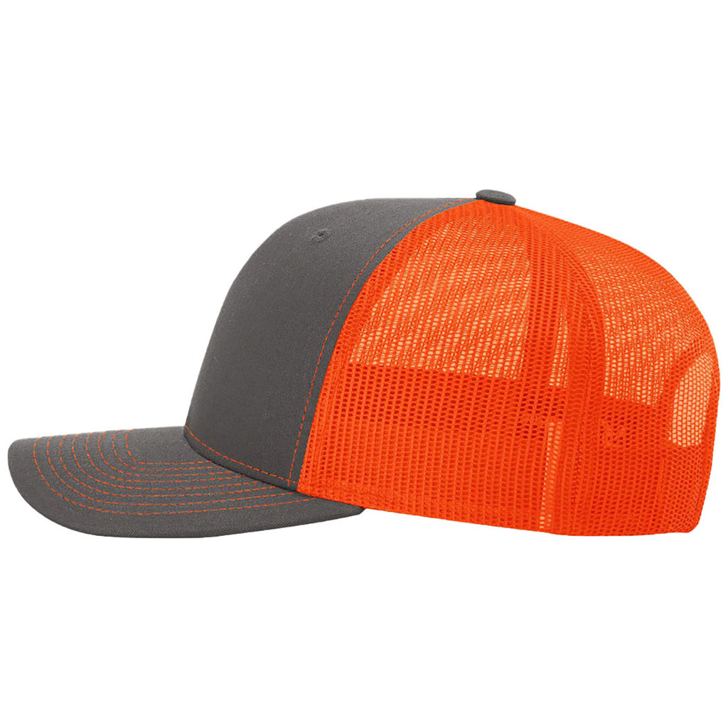 Richardson Charcoal/Neon Orange Trucker Cap