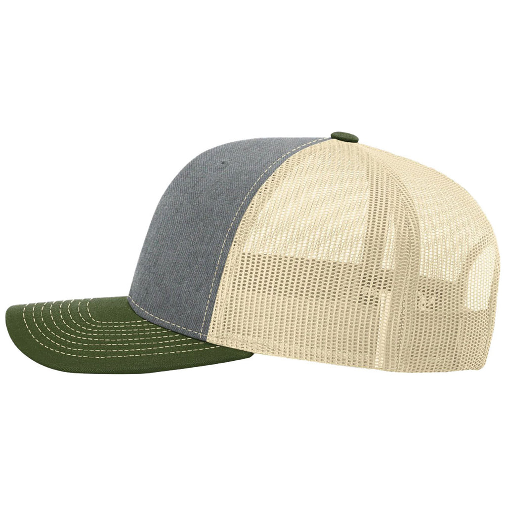 Richardson Heather Grey/Birch/Army Olive Trucker Cap