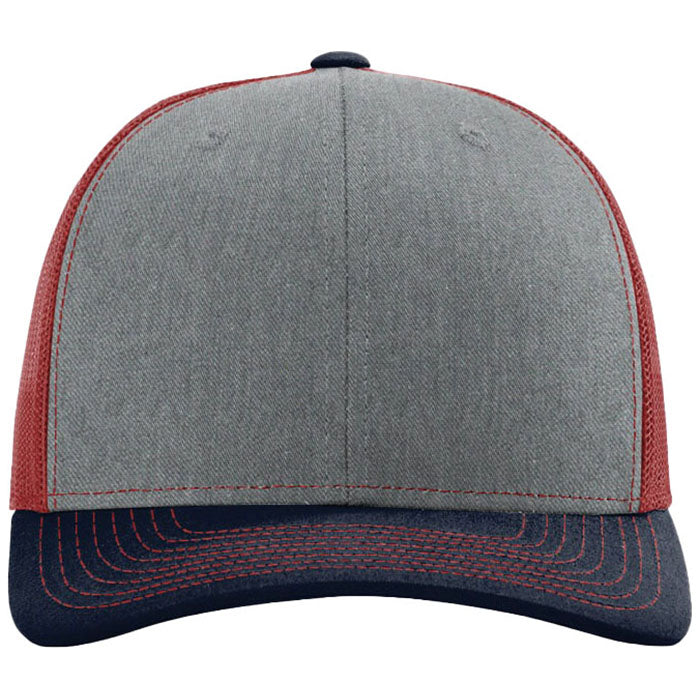 Richardson Heather Grey/Cardinal/Navy Trucker Cap