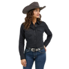 Wrangler Women's Black Retro Long Sleeve Solid Shirt
