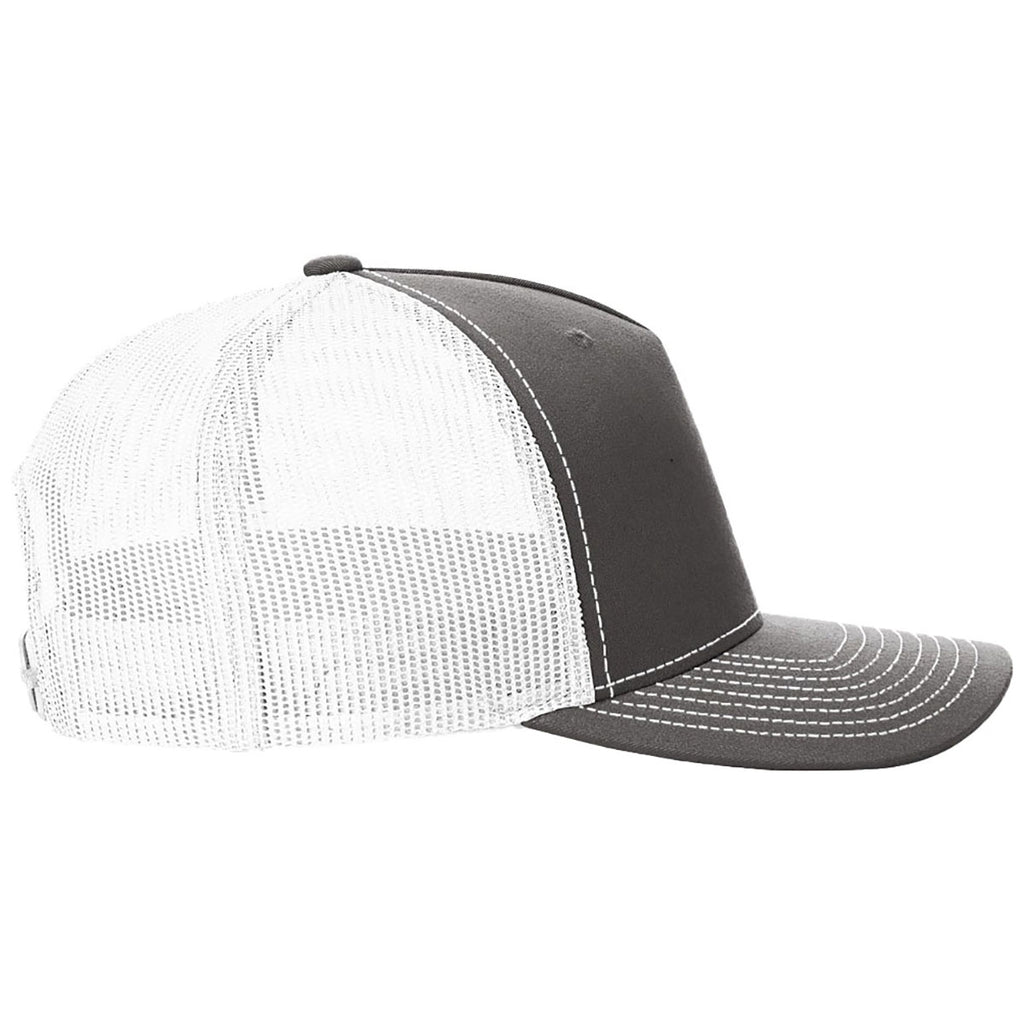 Richardson Charcoal/White Five-Panel Trucker