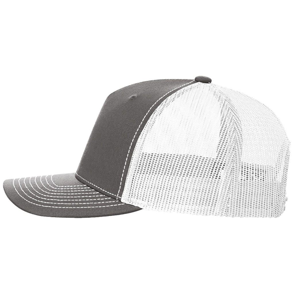 Richardson Charcoal/White Five-Panel Trucker