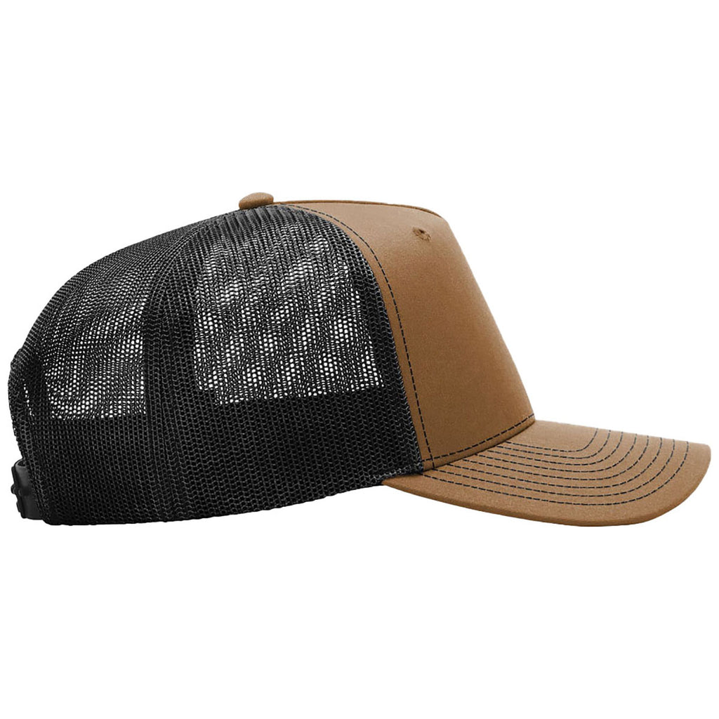 Richardson Caramel/Black Five-Panel Champ Trucker
