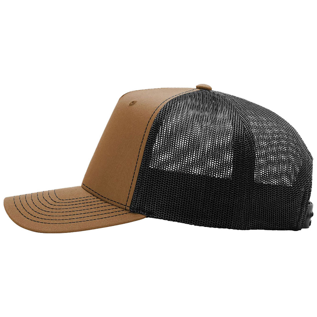 Richardson Caramel/Black Five-Panel Champ Trucker