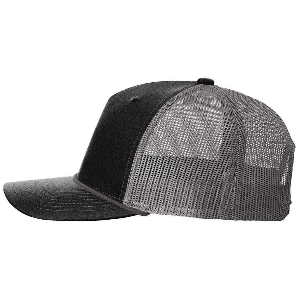 Richardson Black/Charcoal/Charcoal Five-Panel with Rope