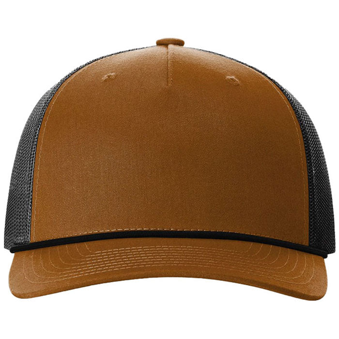 Richardson Caramel/Black/Black Five-Panel with Rope