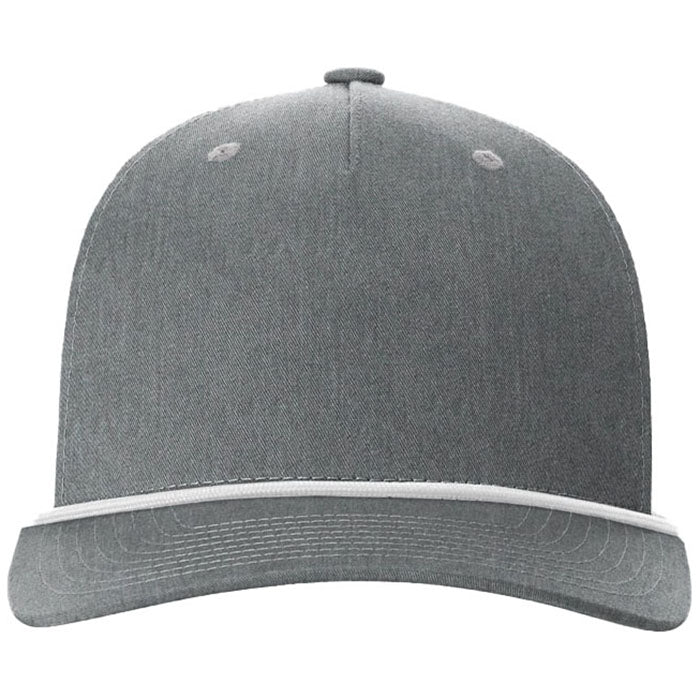 Richardson Heather Grey/White/White Five-Panel with Rope