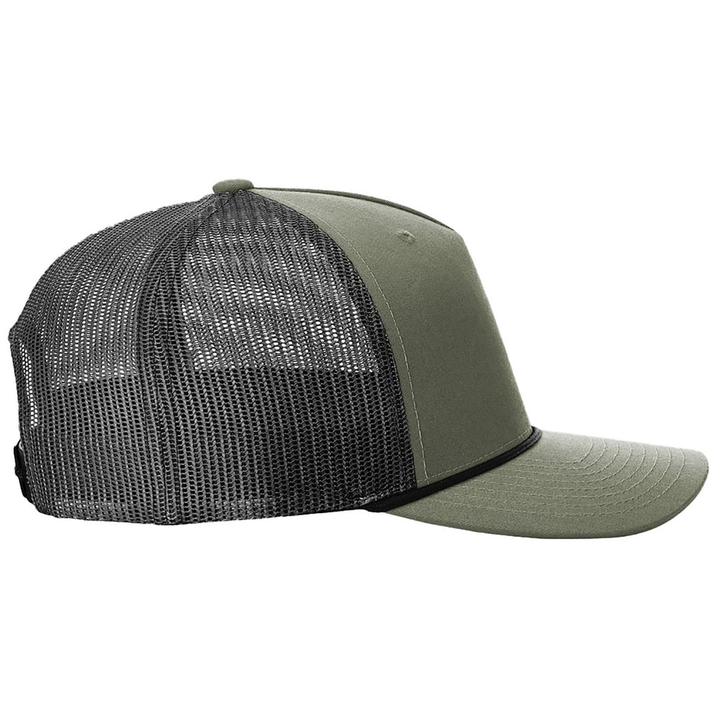 Richardson Loden/Black/Black Five-Panel with Rope