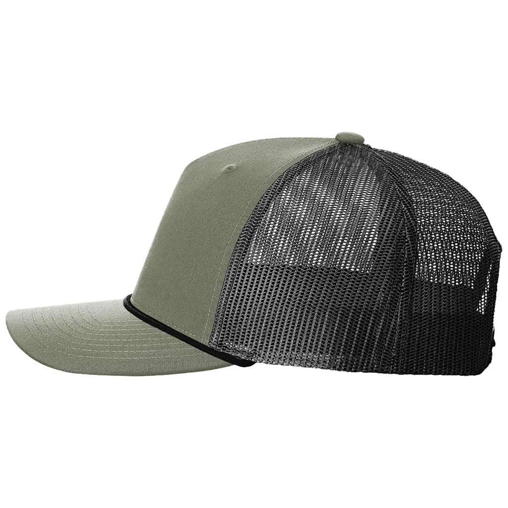 Richardson Loden/Black/Black Five-Panel with Rope