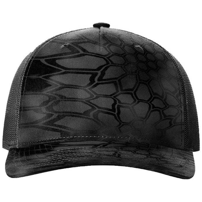 Richardson Kryptek Typhon/Black Printed Five-Panel Trucker