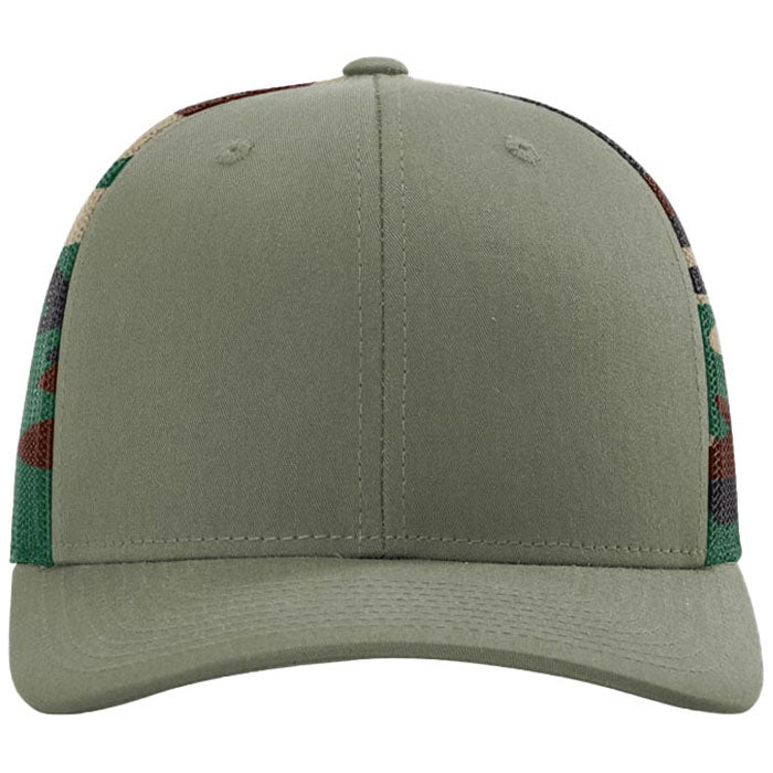Richardson Loden/Green Camo Printed Mesh Trucker