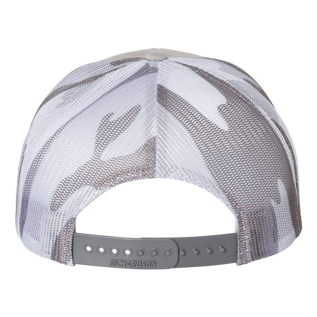 Richardson Silver/Grey Camo Printed Mesh Trucker Hat