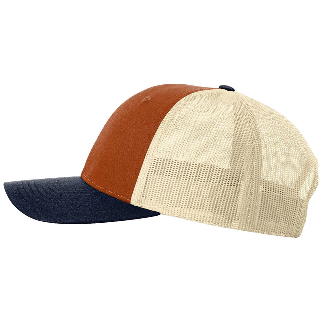 Richardson Dark Orange/Birch/Patriot Blue Low Pro Trucker