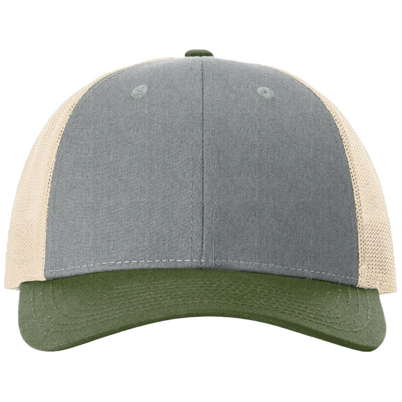 Richardson Heather Grey/Birch/Army Olive Low Pro Trucker