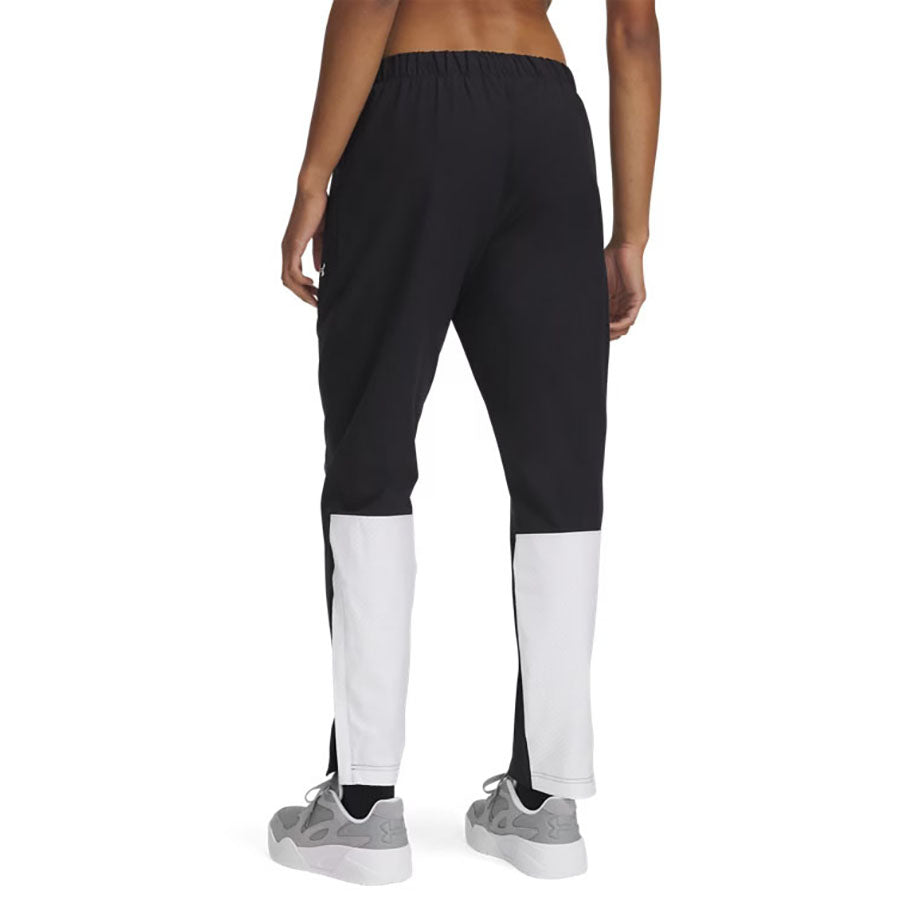Under Armour Women's Black/White/White Rival Stretch Woven Pants