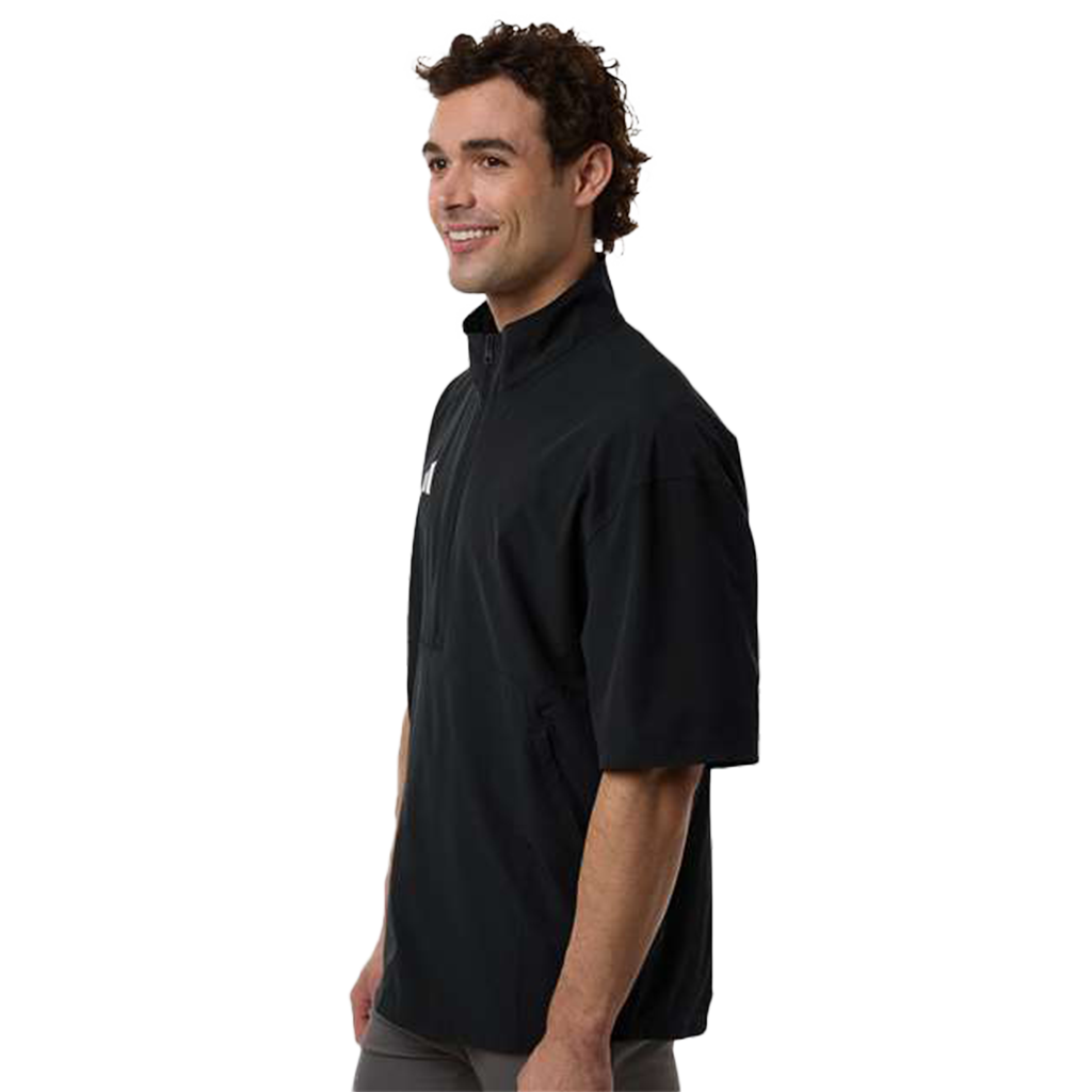 Adidas Men's Black/White Short Sleeve Quarter-Zip Pullover