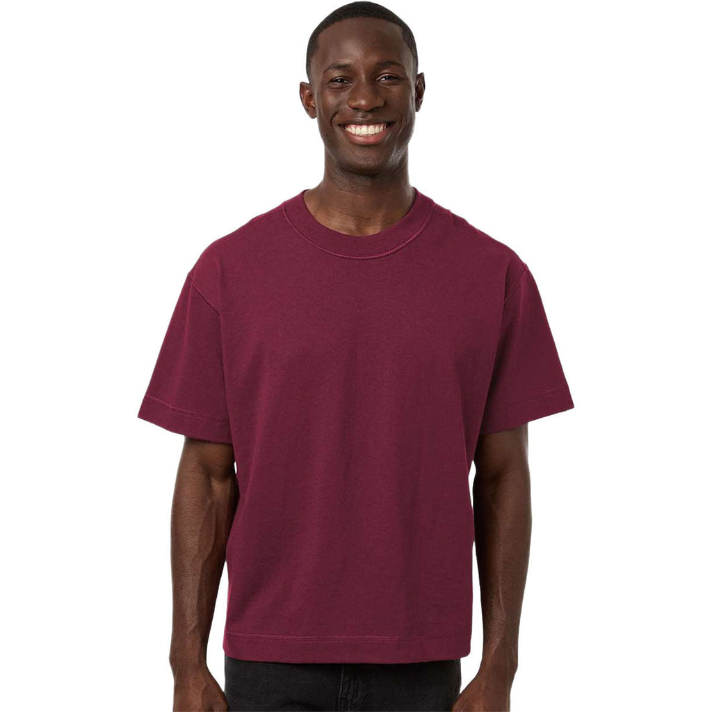 American Apparel Unisex Burgundy Heavyweight Cotton Mid-Length Tee