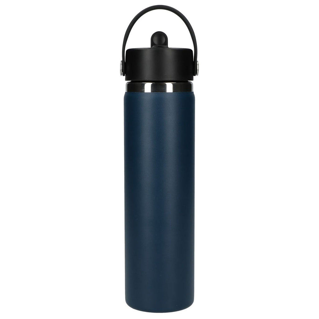 48-Hour Hydro Flask Indigo Wide Mouth 24oz Bottle with Flex Straw Cap