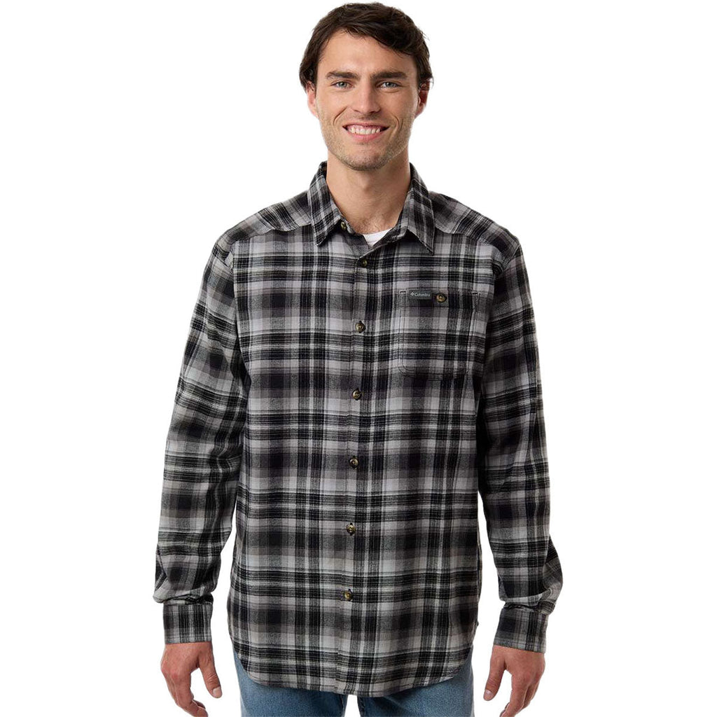 Columbia Men's Black Backland Tartan Cornell Woods Flannel Shirt