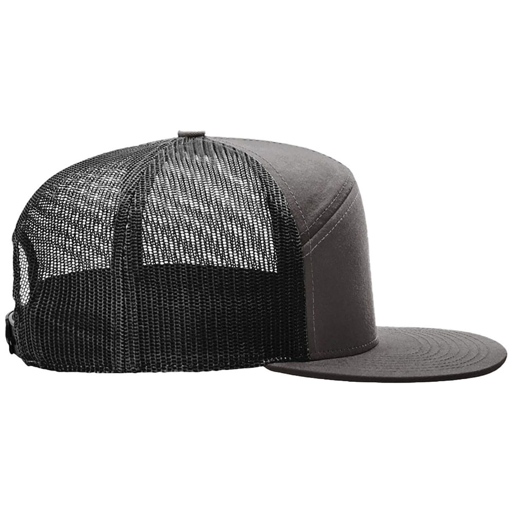 Richardson Charcoal/Black 7-Panel Trucker