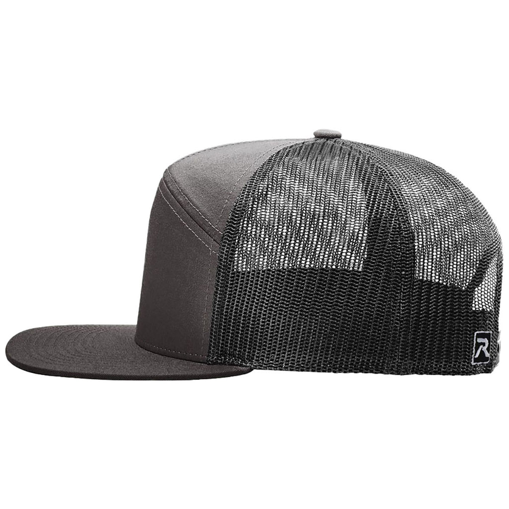 Richardson Charcoal/Black 7-Panel Trucker