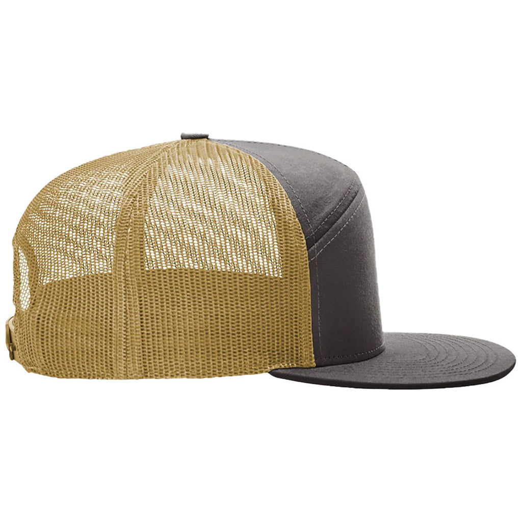 Richardson Charcoal/Old Gold 7-Panel Trucker