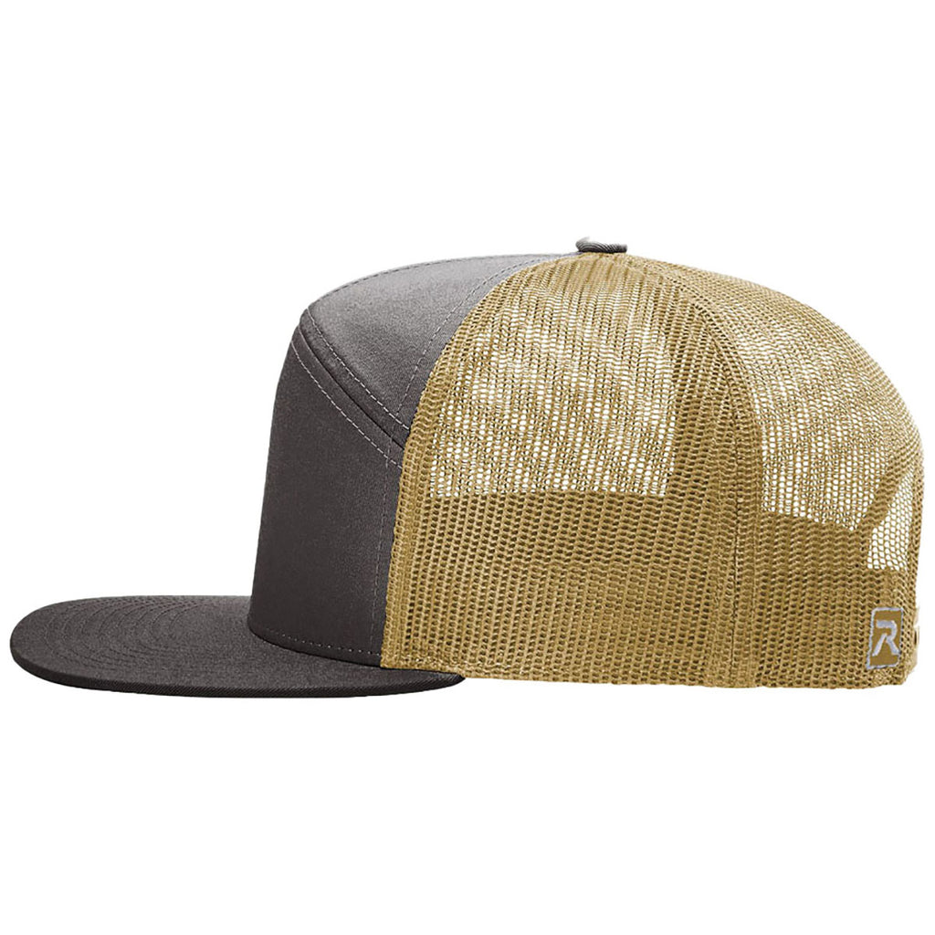 Richardson Charcoal/Old Gold 7-Panel Trucker