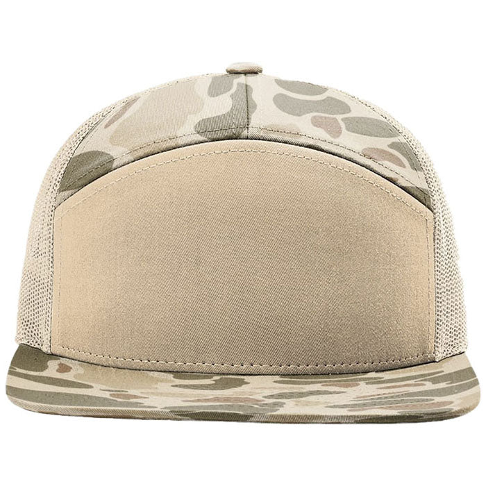 Richardson Harvest Duck Camo/Sandstone Printed 7-Panel Trucker