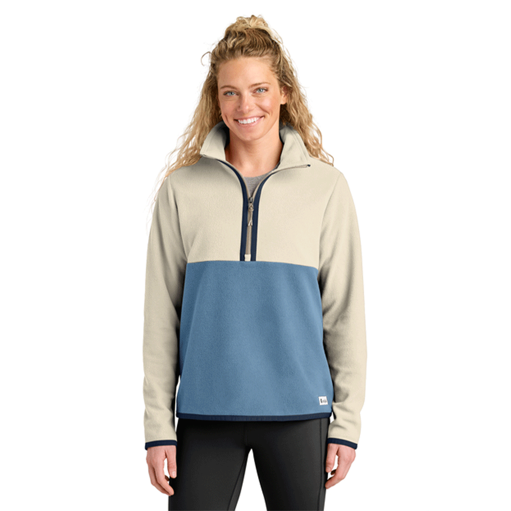 Cotopaxi Women's Cream/Fjord Amado 1/2-Zip Fleece