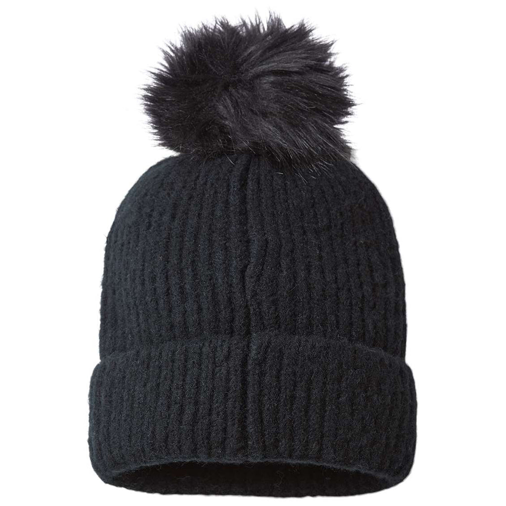 Columbia Winter Black Blur Pom Pom Beanie