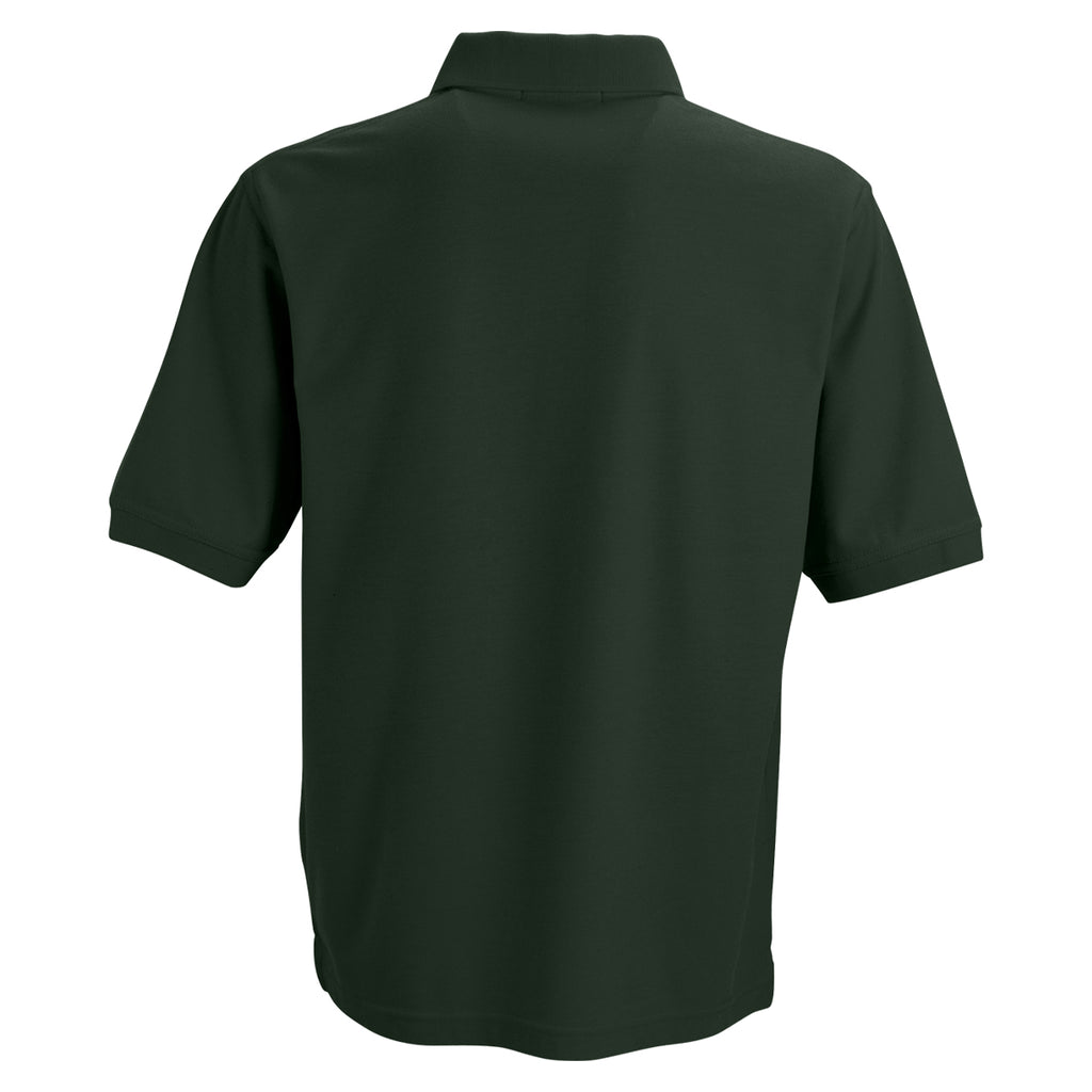 Vantage Men's Dark Forest Soft-Blend Double-Tuck Pique Polo