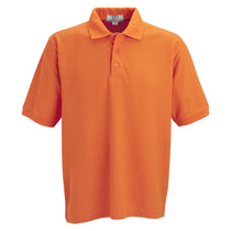 Vantage Men's Orange Soft-Blend Double-Tuck Pique Polo