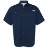 Columbia Men's Collegiate Navy PFG Tamiami Short Sleeve Shirt